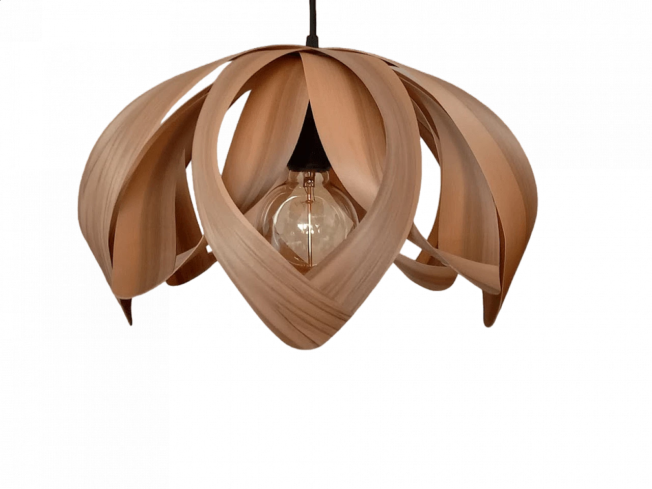Wood veneer pendant lamp, 2000s 5