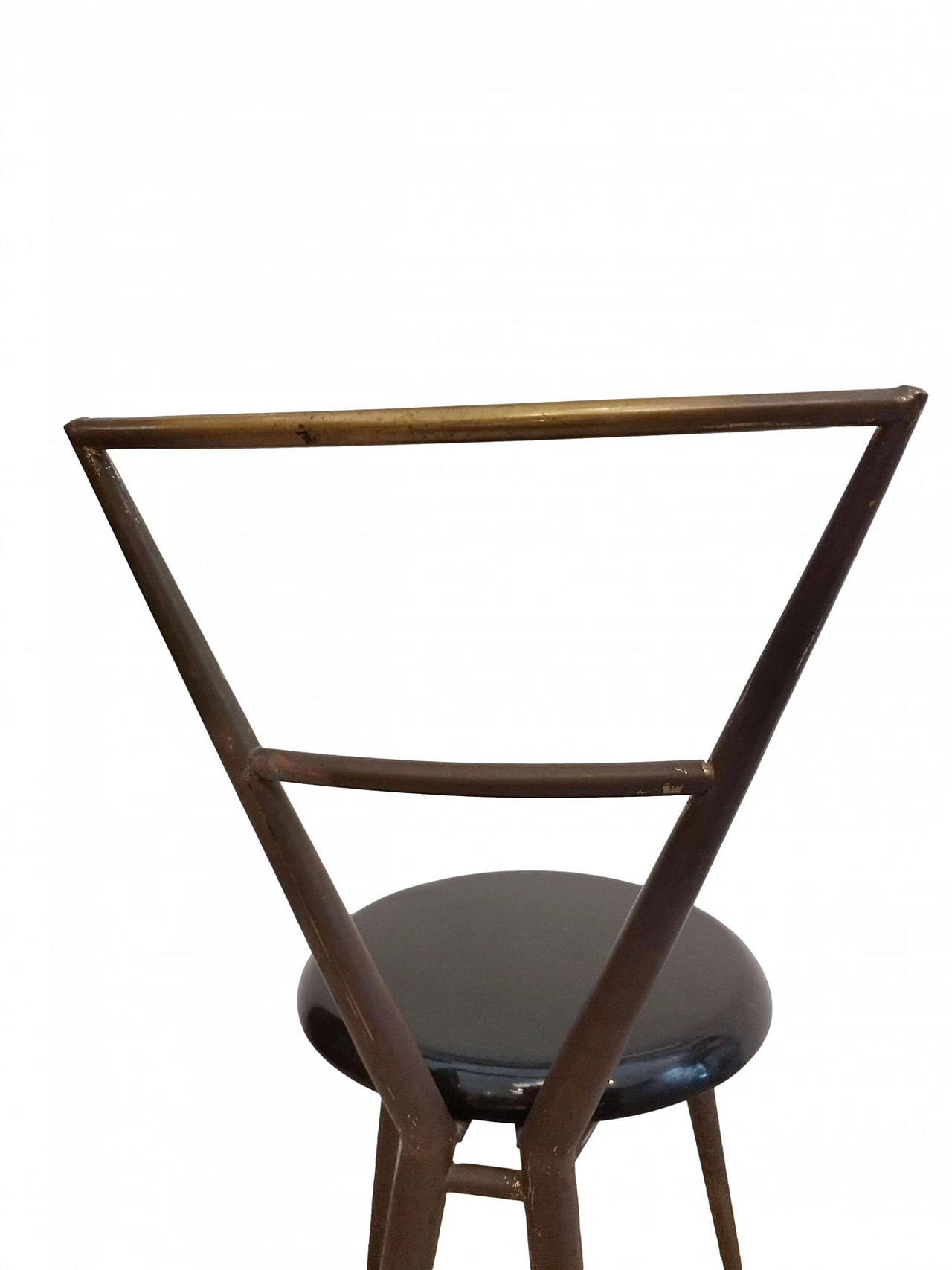 Brass chair with round seat in the style of Gio Ponti and Giulio Minoletti, 1950s 6