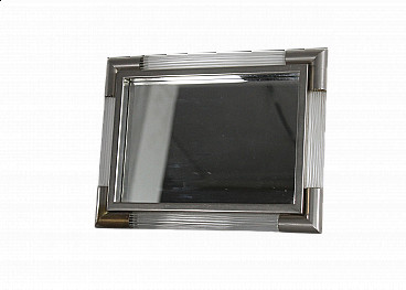 Rectangular silver tray with Murano glass frame by Tommaso Barbi, 1970s
