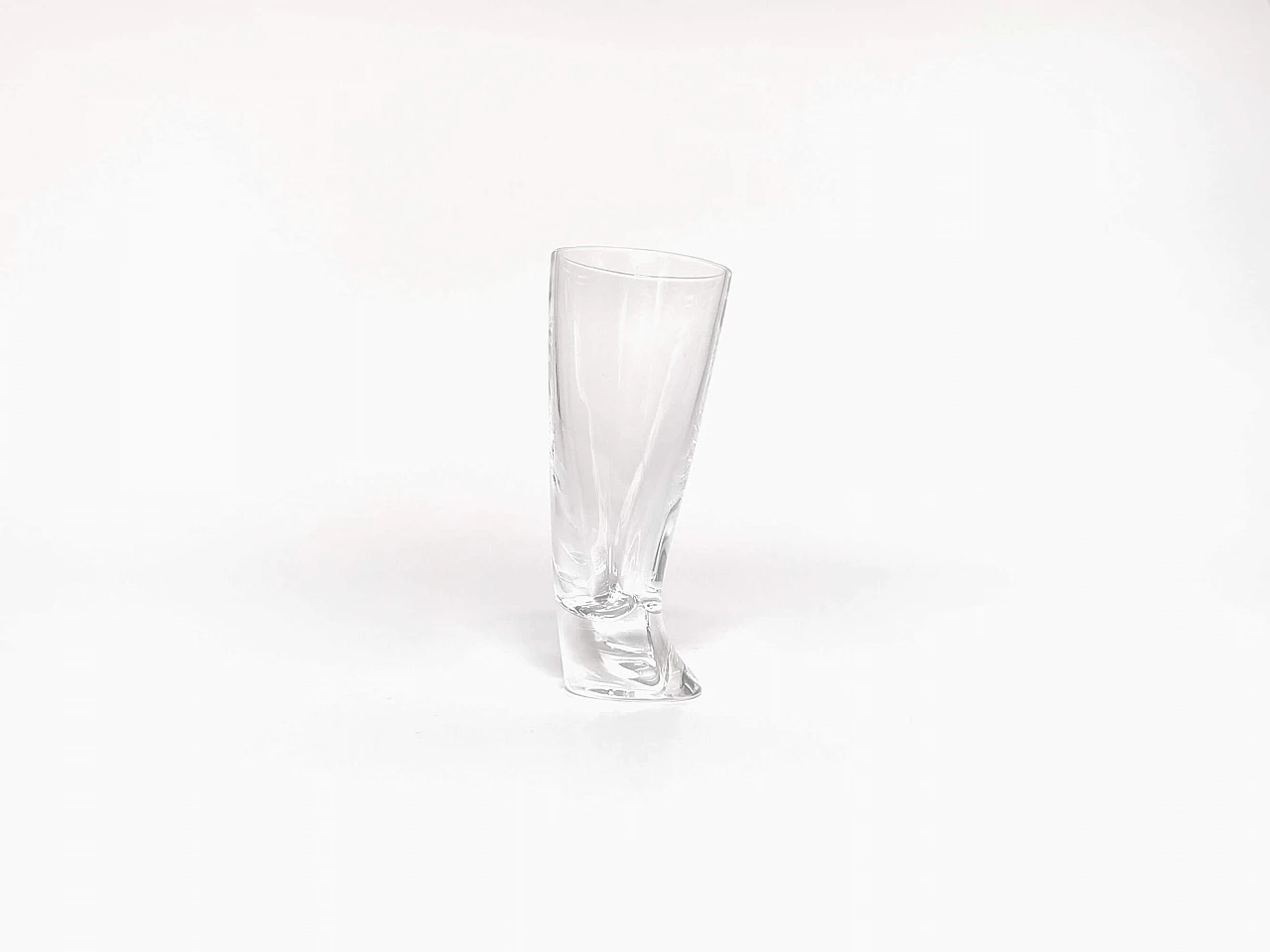 6 Touch Glass vodka glasses by Angelo Mangiarotti for Cristalleria Colle, 1990s 3
