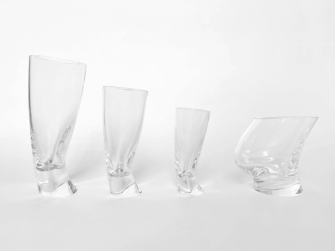 6 Touch Glass vodka glasses by Angelo Mangiarotti for Cristalleria Colle, 1990s 11
