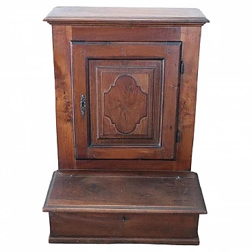 Solid walnut kneeling-stool with inlay, mid-18th century