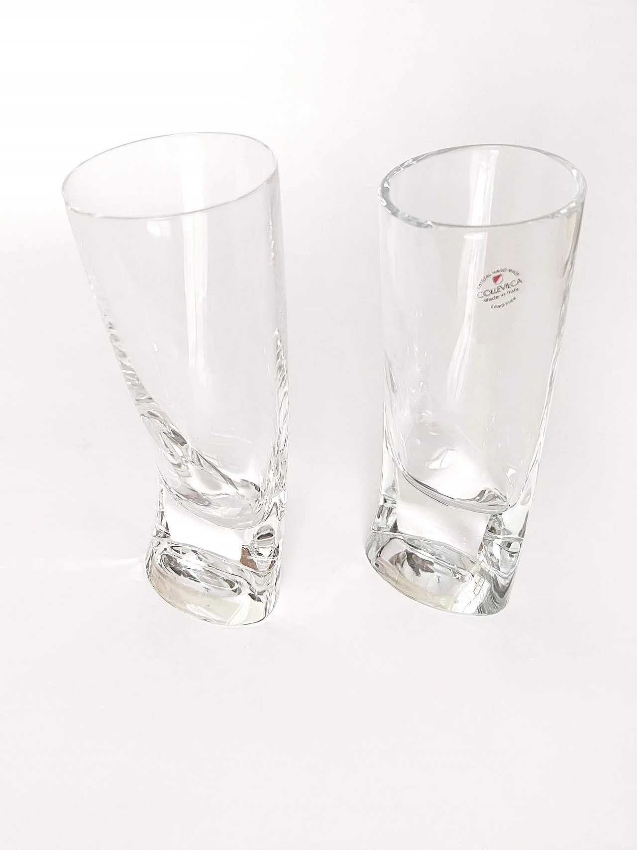 6 Touch Glass whiskey glasses by Angelo Mangiarotti for Cristalleria Colle, 1990s 7