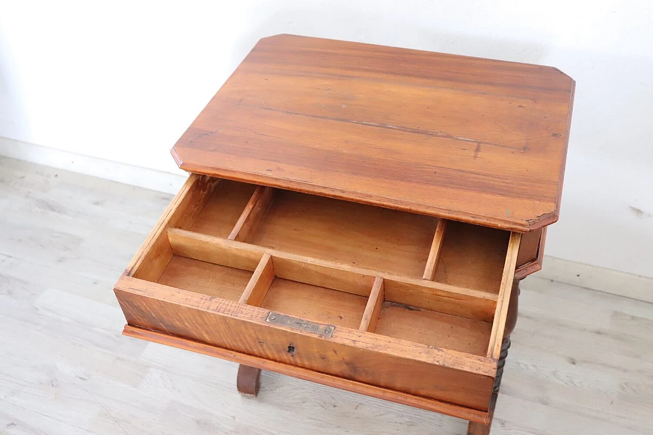 Louis Philippe walnut coffee table with drawer, mid-19th century 8