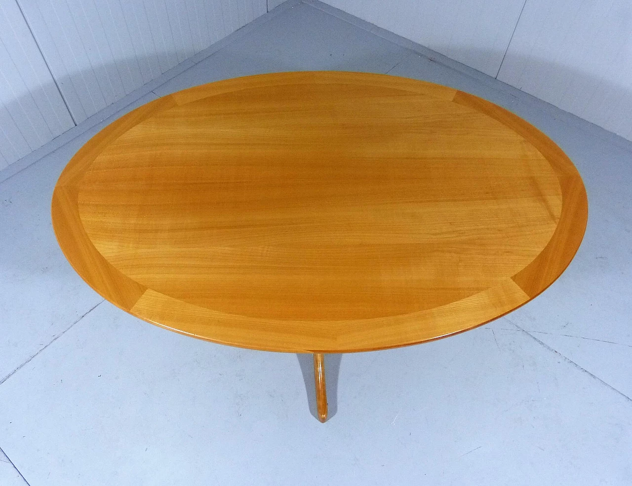Danish oval coffee table in blond ash, 1960s 5
