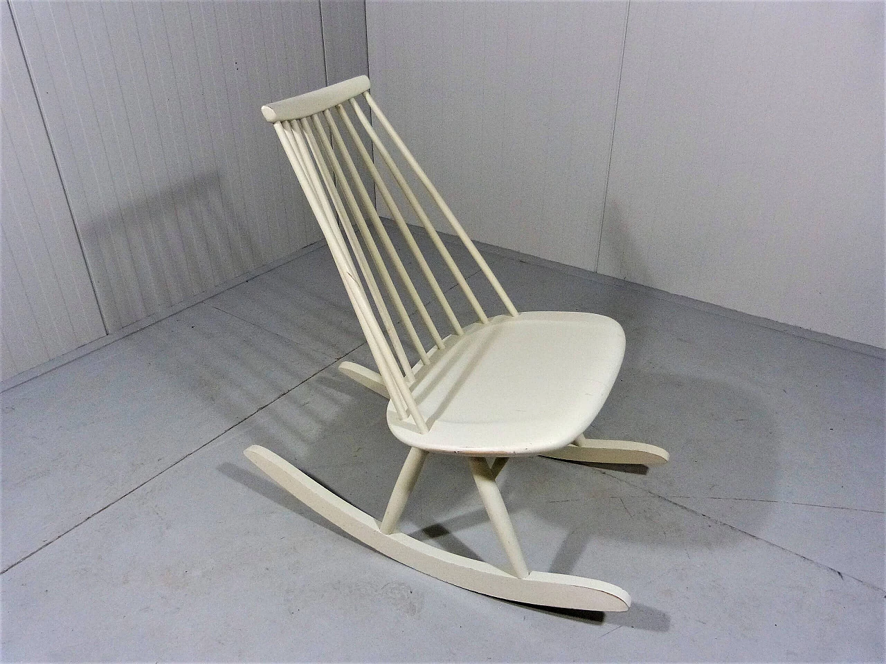 Mademoiselle birch rocking chair by Tapiovaara for Asko, 1960s 2