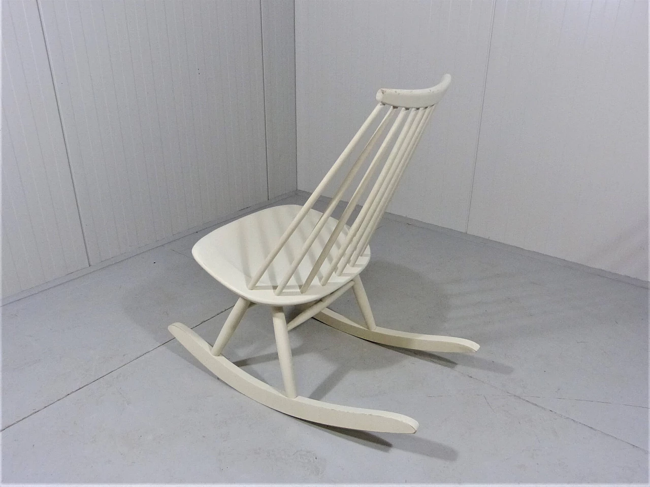 Mademoiselle birch rocking chair by Tapiovaara for Asko, 1960s 6
