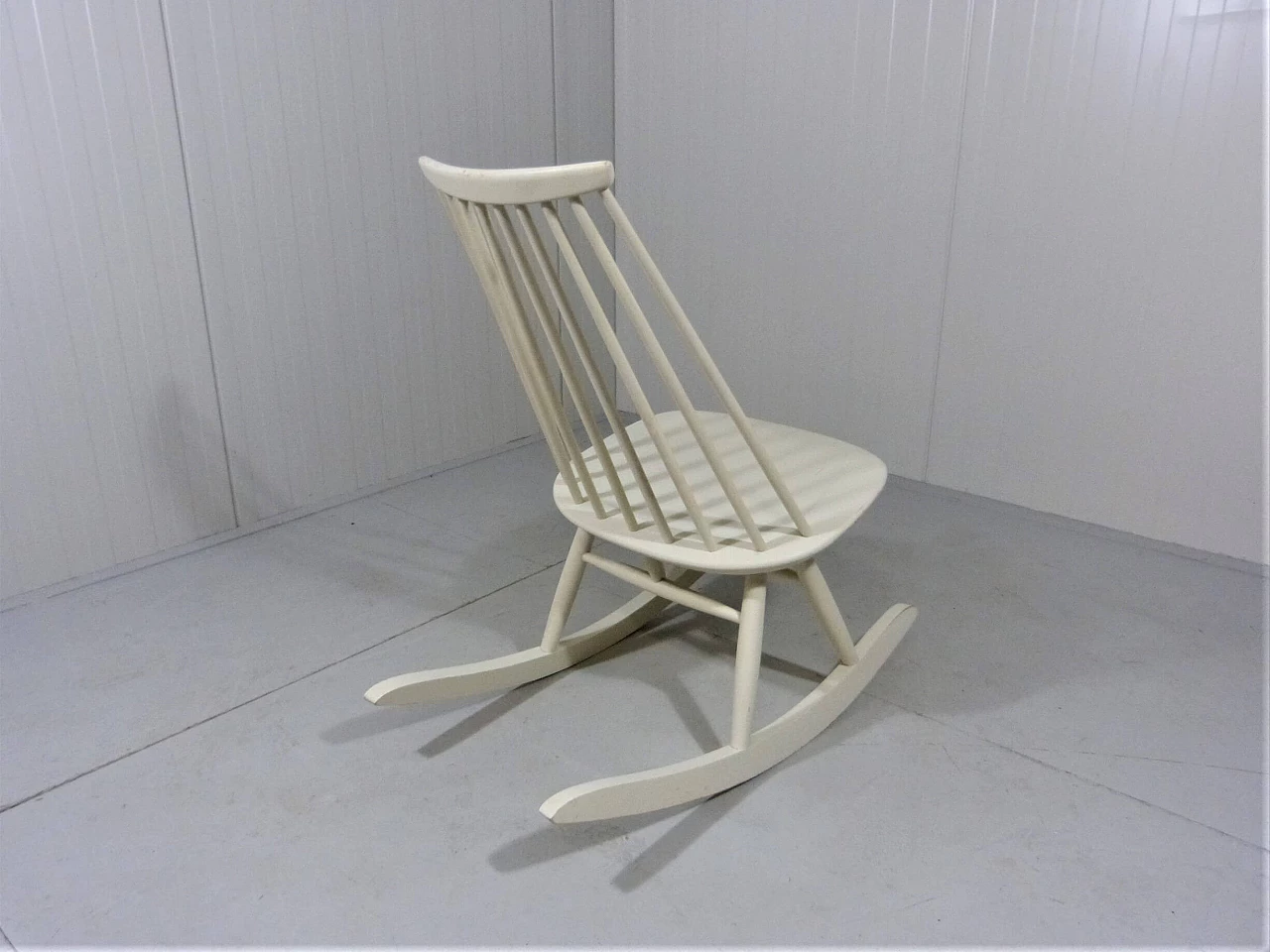 Mademoiselle birch rocking chair by Tapiovaara for Asko, 1960s 8