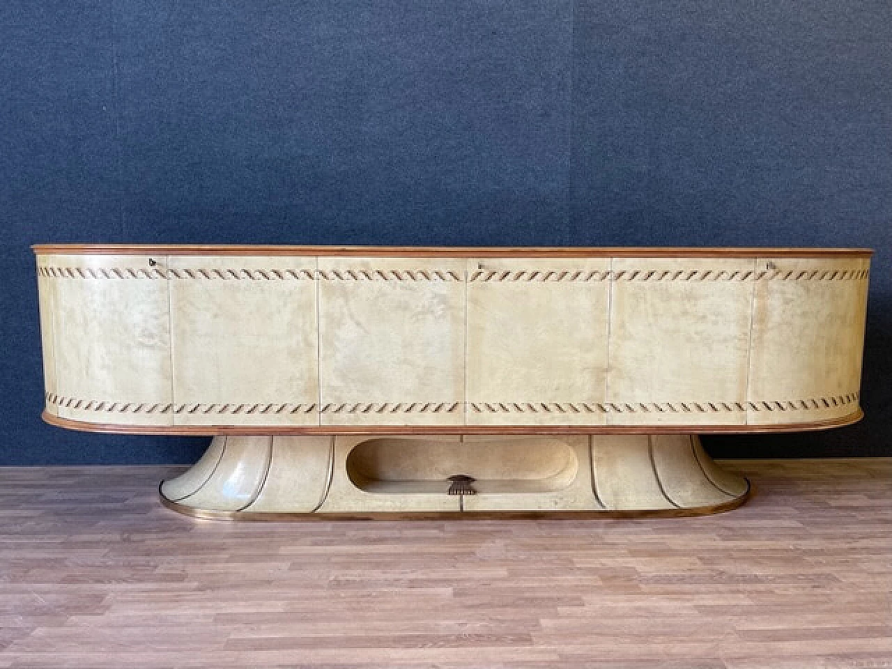 Parchment sideboard by Vittorio Dassi for Associazione Artigiani Canturini, 1940s 1