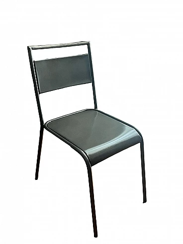 Gray wrought iron chair