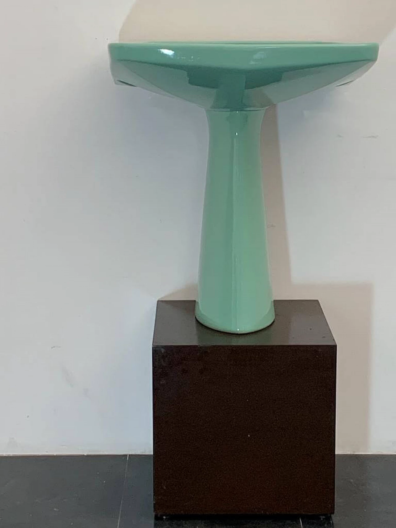 Sea green Oneline washbasin by Gio Ponti for Ideal Standard, 1950s 8