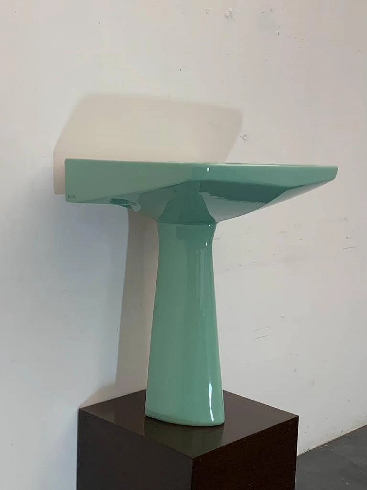 Sea green Oneline washbasin by Gio Ponti for Ideal Standard, 1950s 11