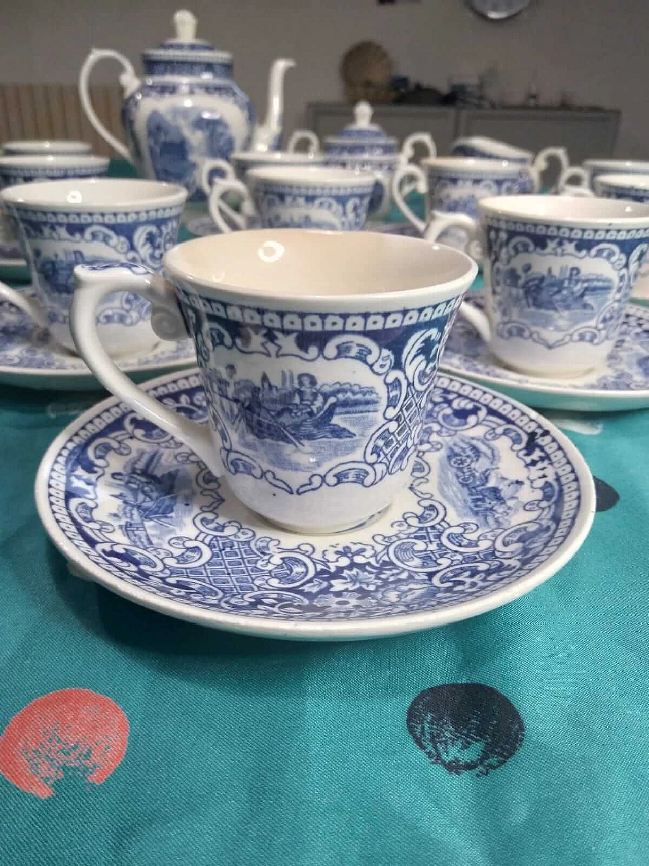 Servizio da caffè in porcellana di Petrus Regout - Royal Sphinx, anni '40 1