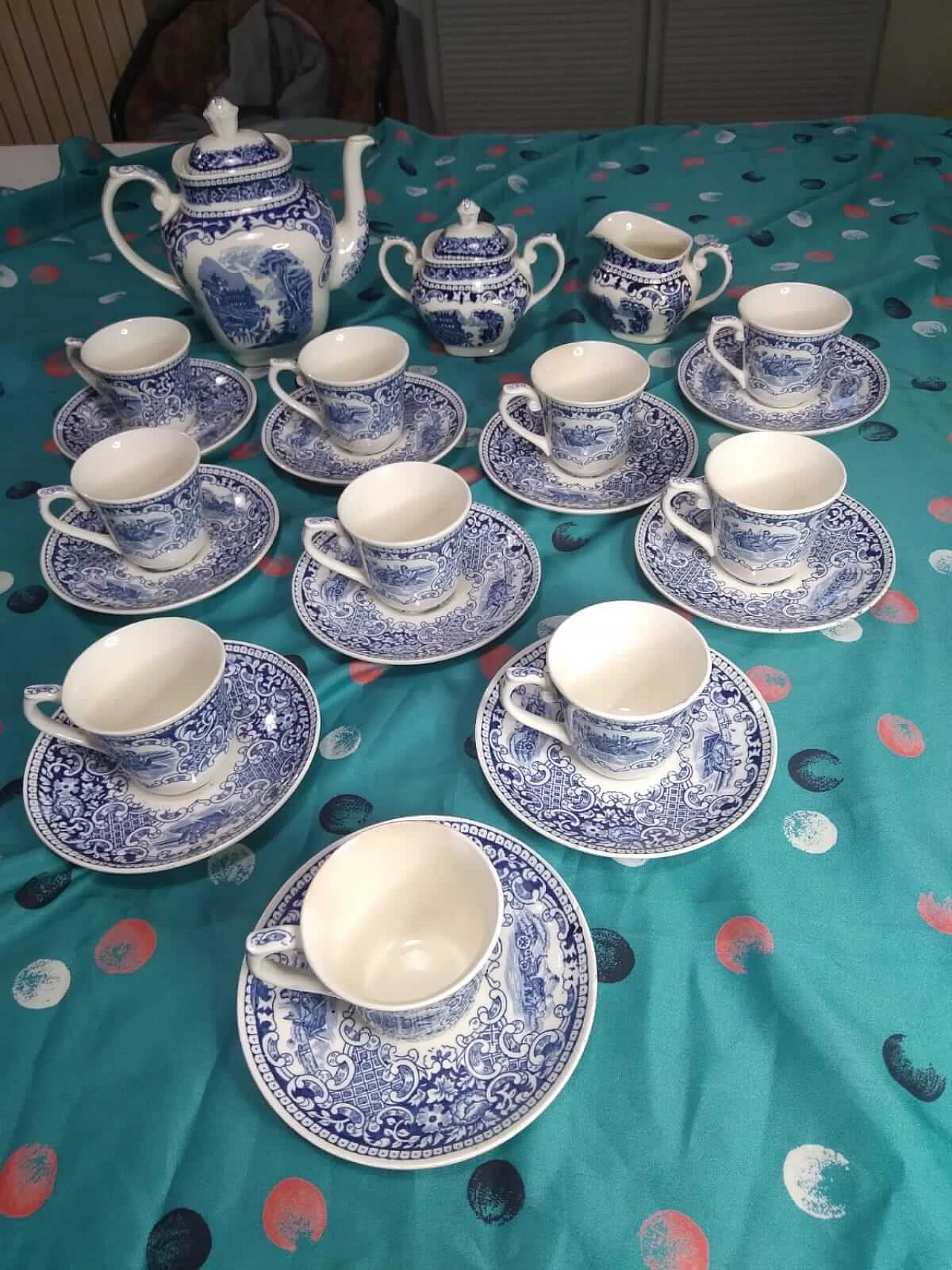 Servizio da caffè in porcellana di Petrus Regout - Royal Sphinx, anni '40 12