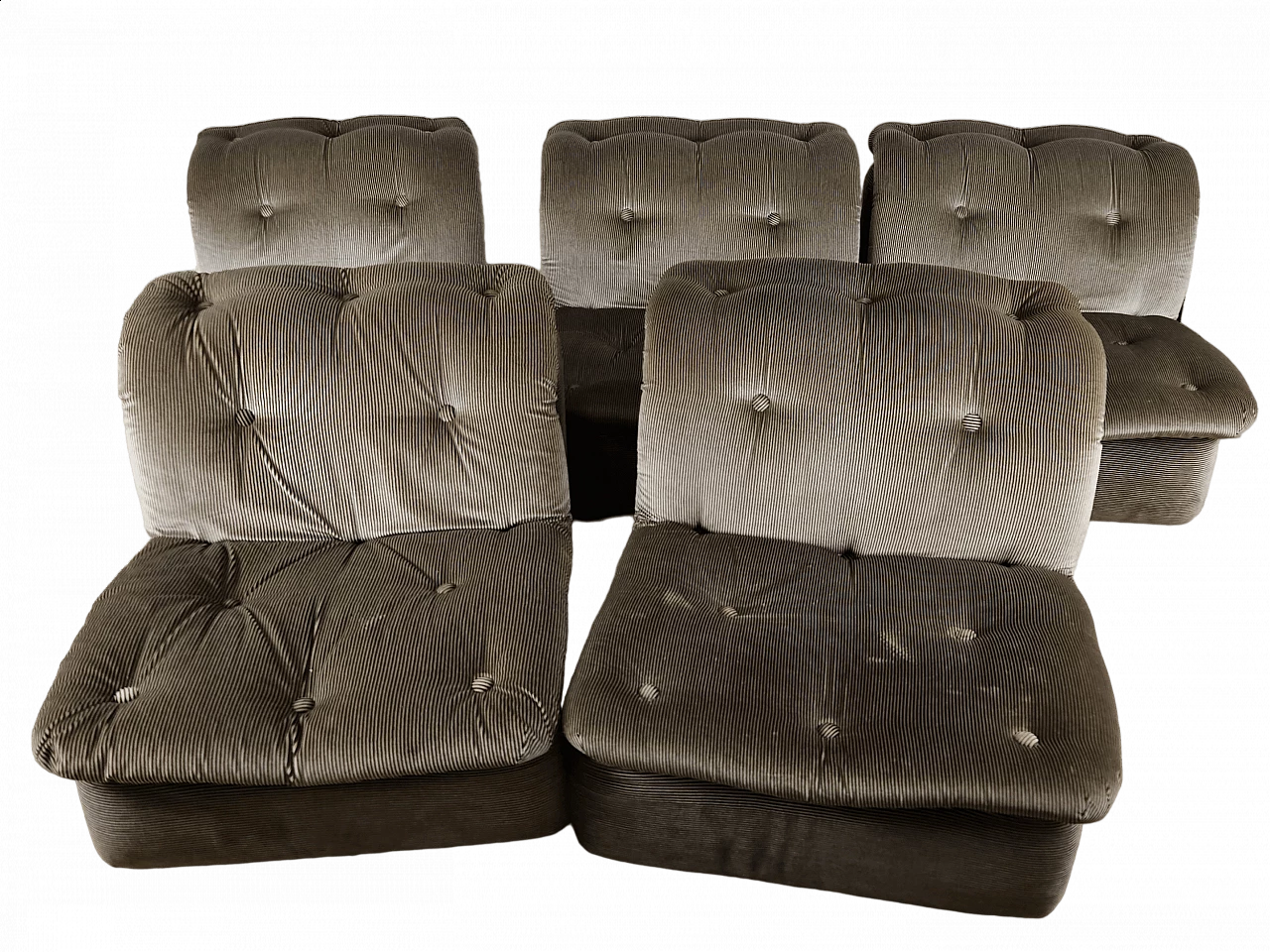 Striped five-seat modular sofa, 1970s 34