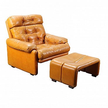 Coronado armchair with footstool by Tobia Scarpa for B&B Italia, 1960s