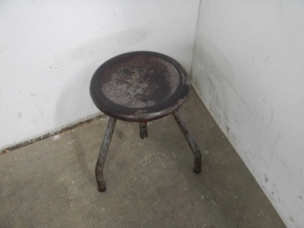 Iron workshop stool, 1950s 1