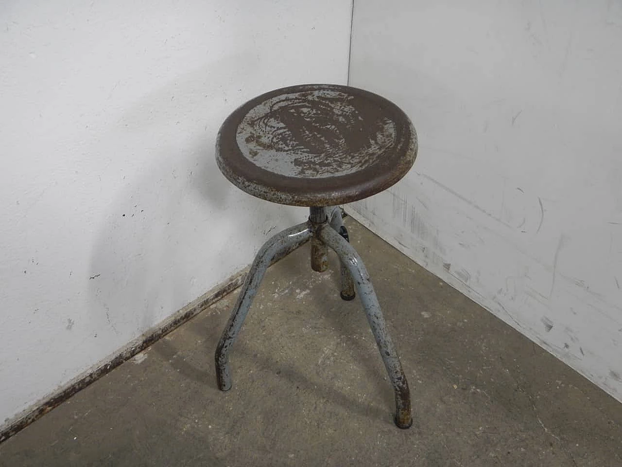 Iron workshop stool, 1950s 1