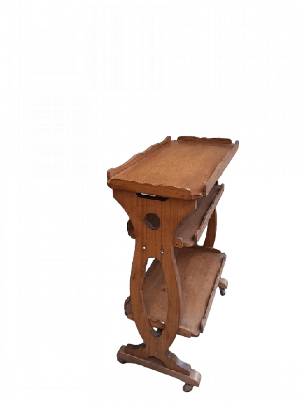 Wood bar cart by Ricasoli, 1960s 3