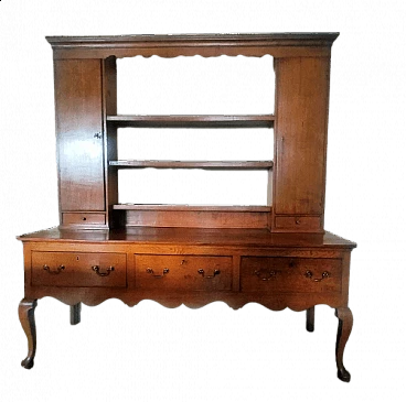 Georgian oak bookcase with doors and drawers, mid-18th century