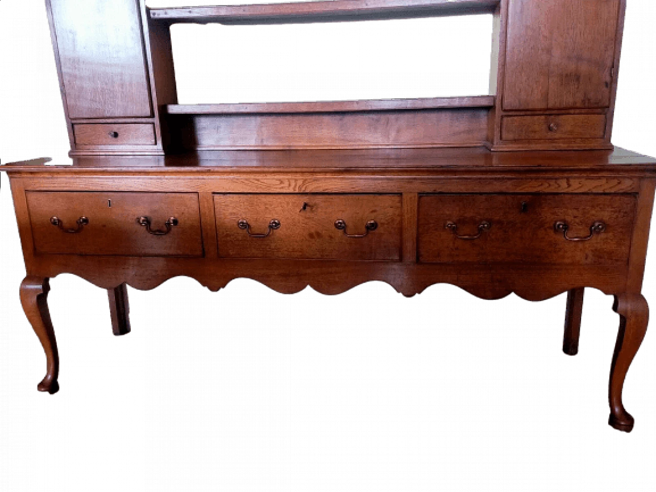 Georgian oak bookcase with doors and drawers, mid-18th century 3