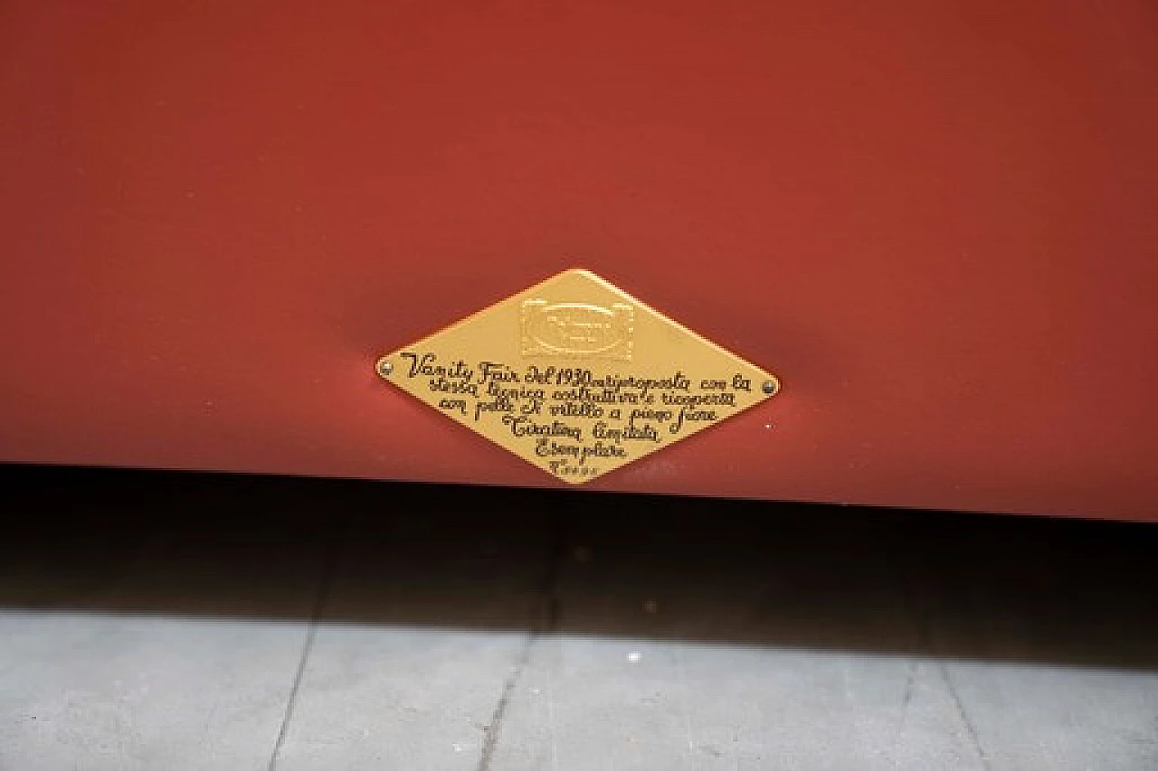 Poltrona Vanity Fair in pelle rossa di Frau, anni '90 9