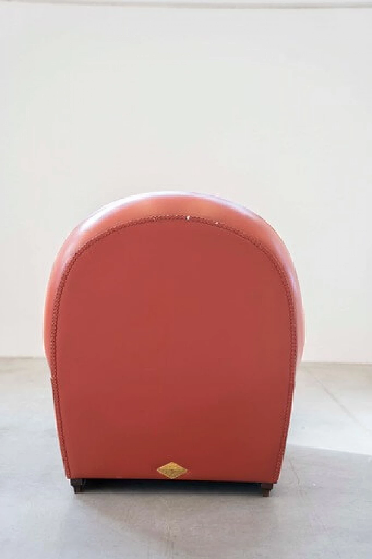 Red leather Vanity Fair armchair by Frau, 1990s 17