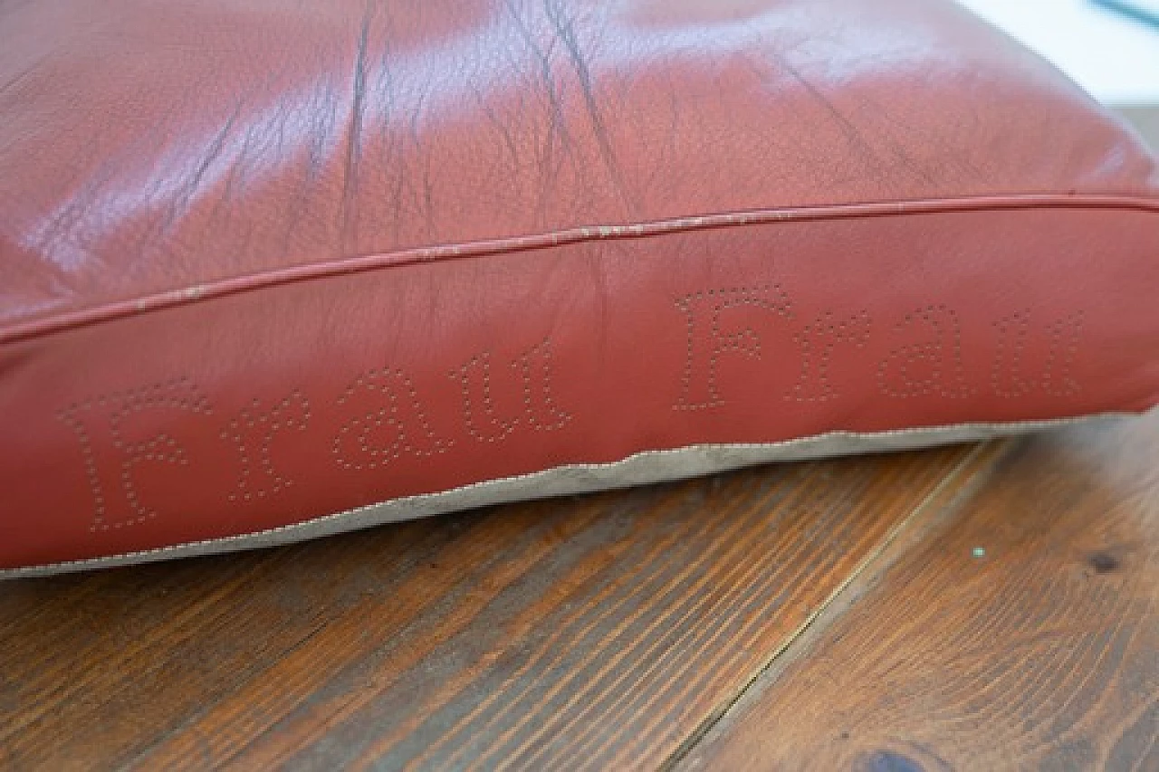 Red leather Vanity Fair armchair by Frau, 1990s 21