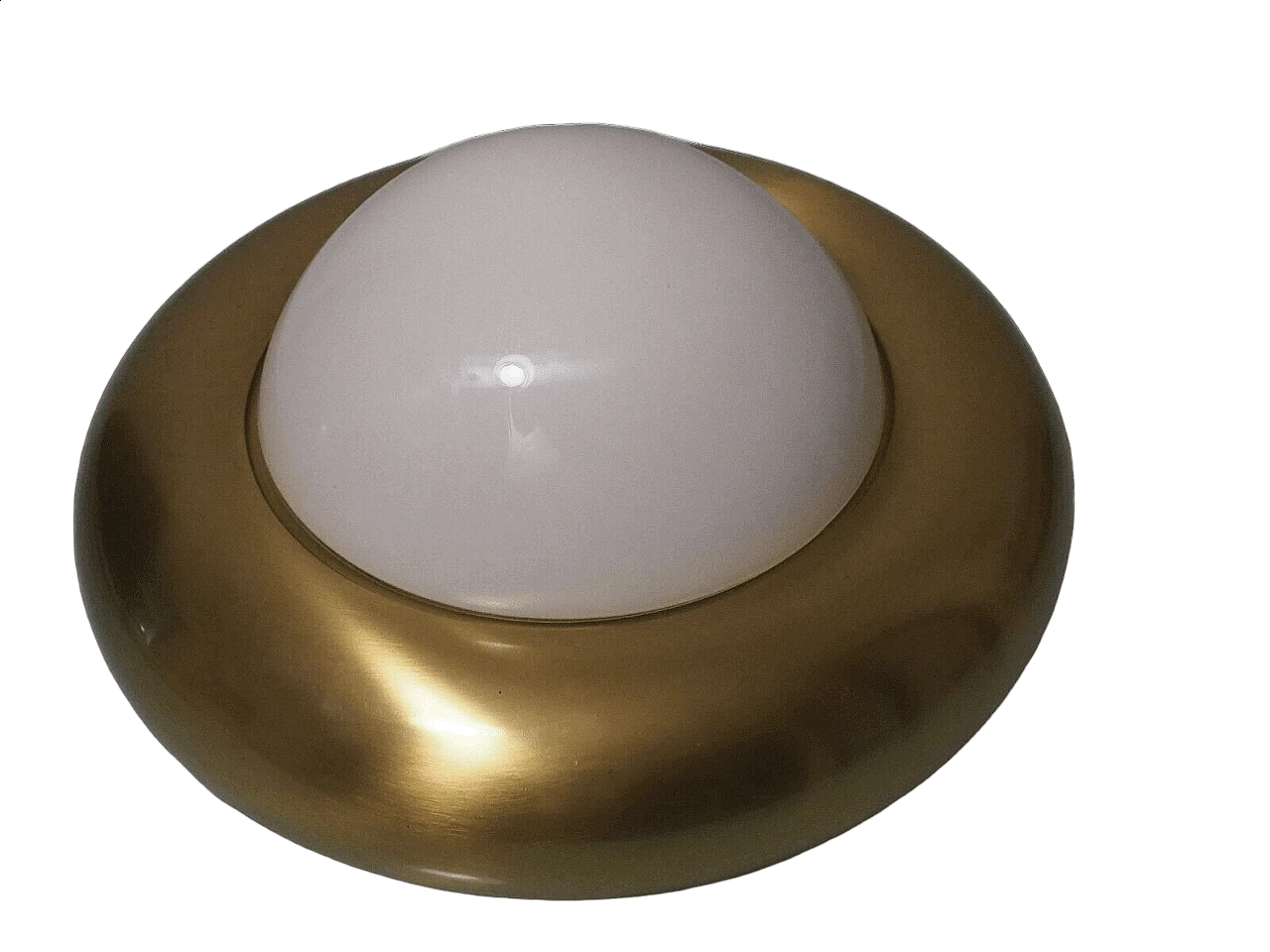 Lampada in metallo dorato e vetro di Valenti, anni '70 11