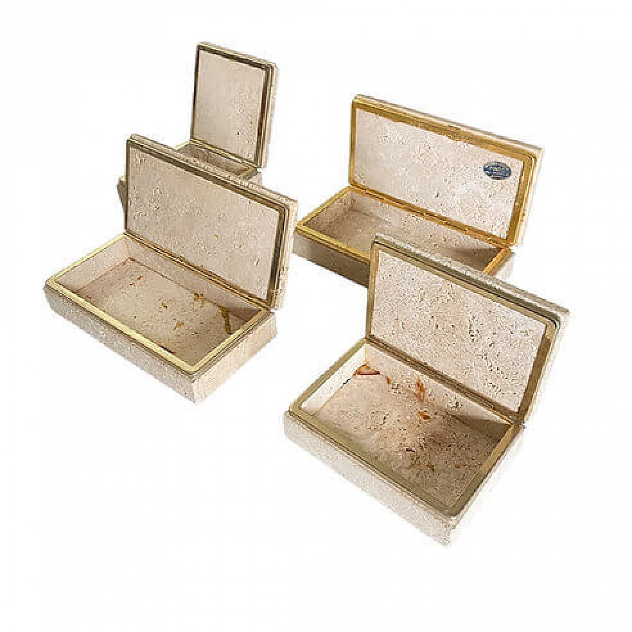 4 Travertine boxes by Cerri Nestore, 1970s 2