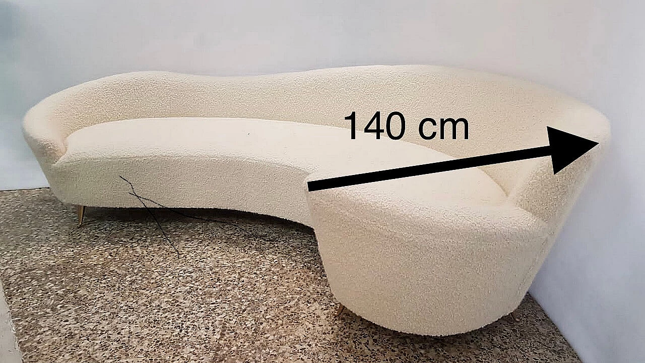 Sofa with brass feet by Federico Munari for Isa Bergamo, 50s 1235658