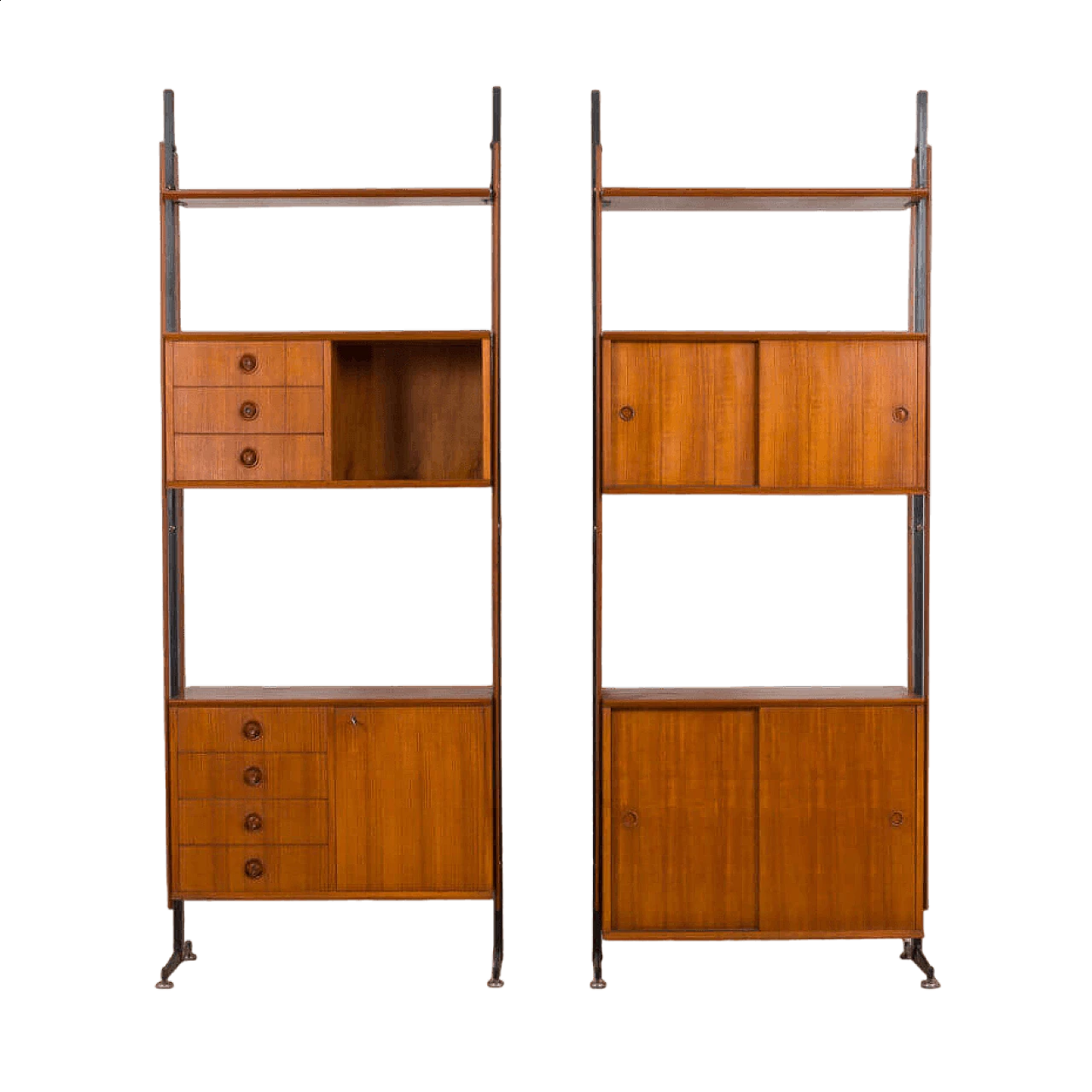Coppia di librerie a parete in teak nello stile di Gio Ponti, anni '60 21