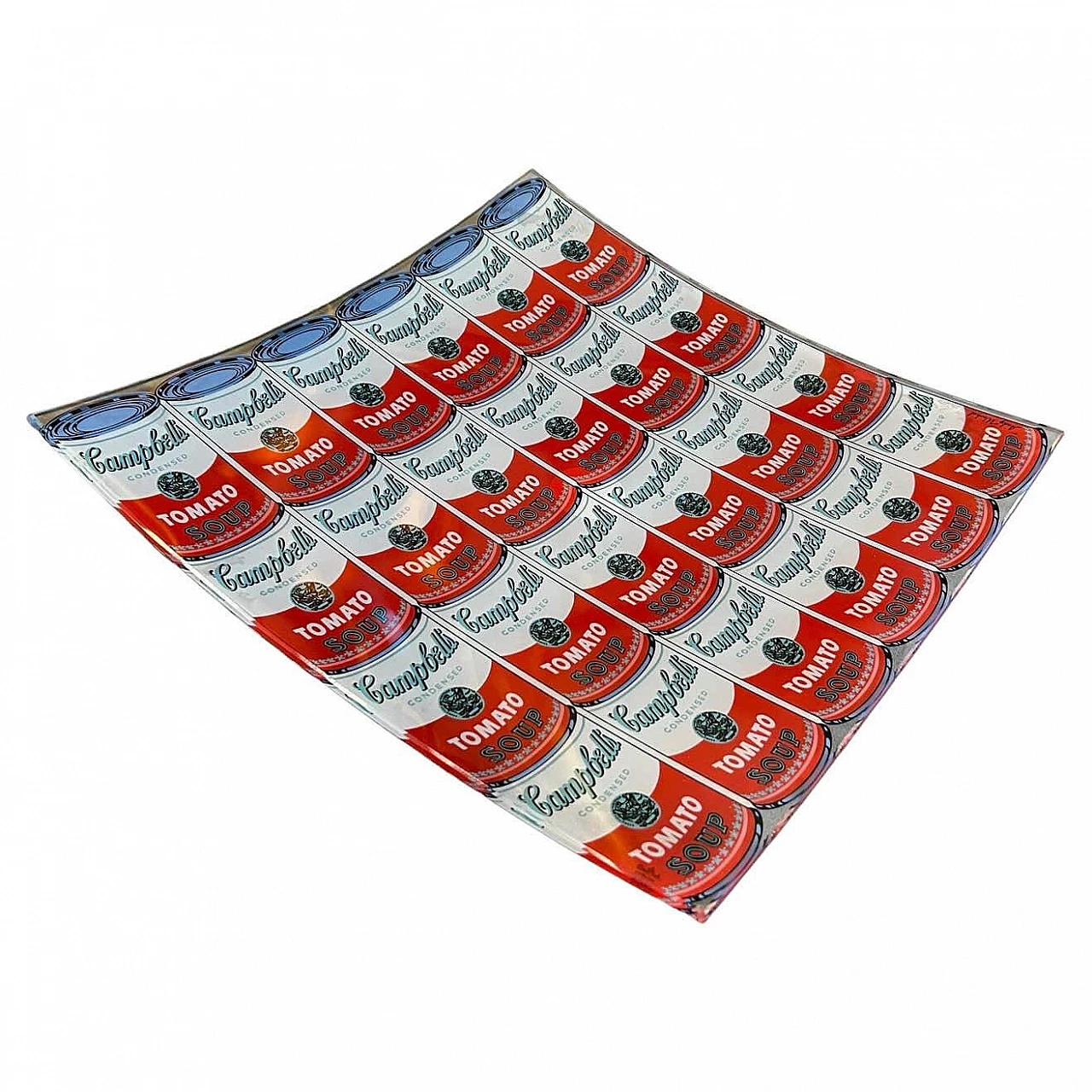 Campbell Soup square glass tray by Andy Warhol for Rosenthal