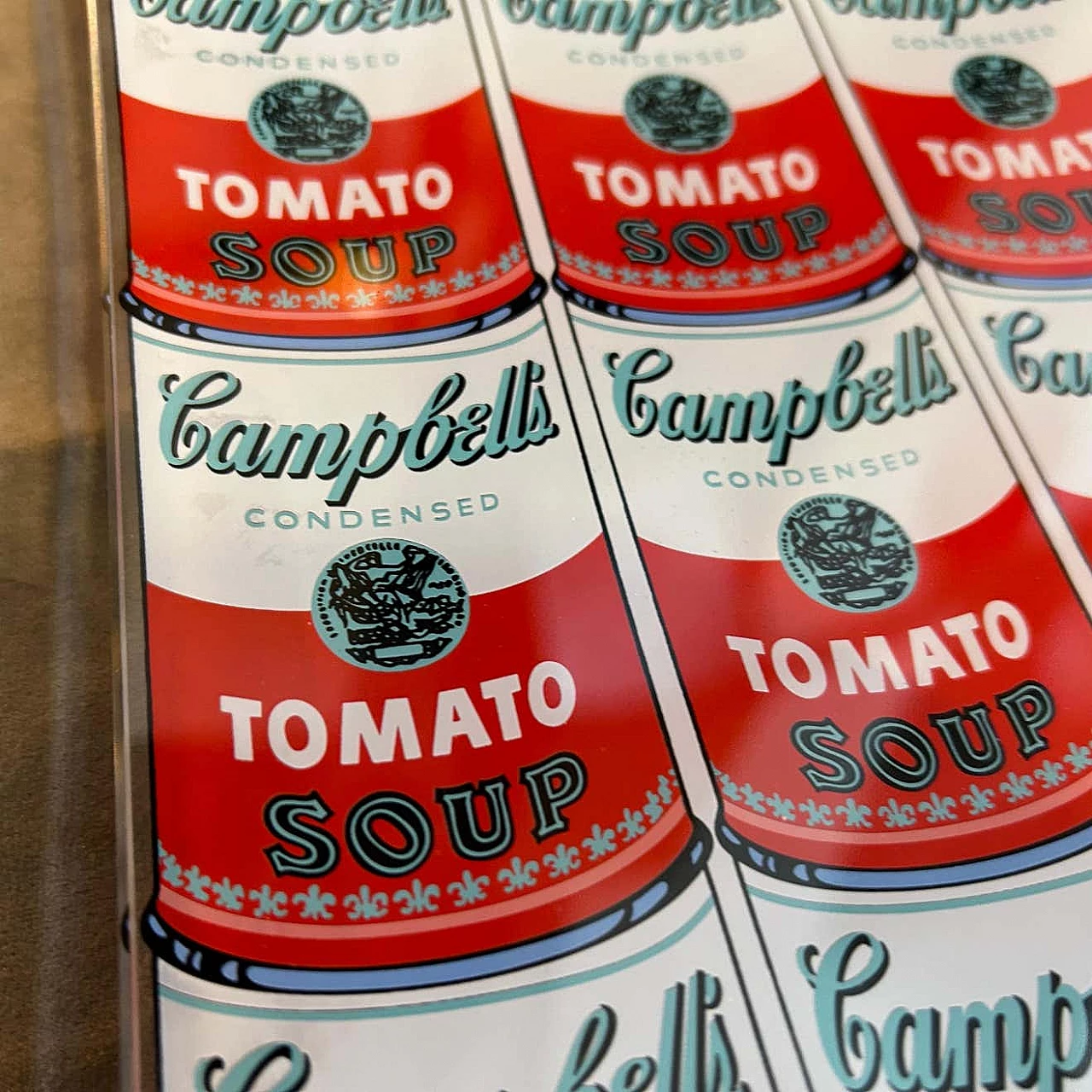 Campbell Soup square glass tray by Andy Warhol for Rosenthal