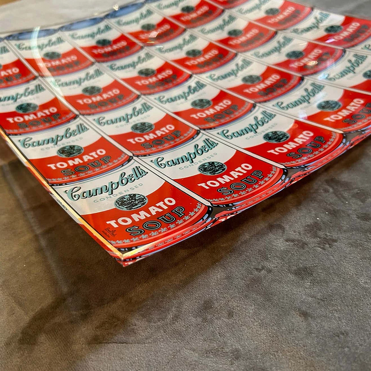Campbell Soup square glass tray by Andy Warhol for Rosenthal