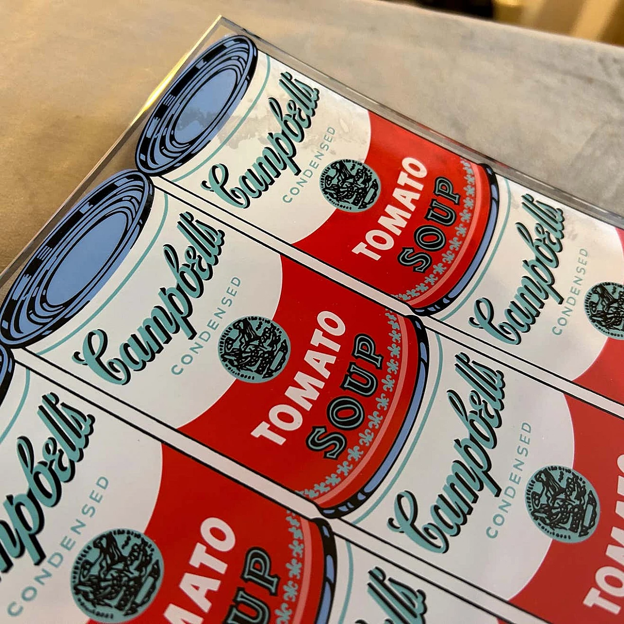 Campbell Soup square glass tray by Andy Warhol for Rosenthal