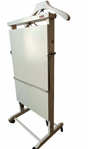White wood valet stand with trouser press by Reguitti, 1970s