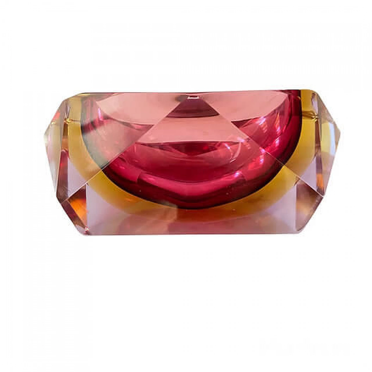 Geometric blown Murano glass ashtray by Flavio Poli, 1970s 5