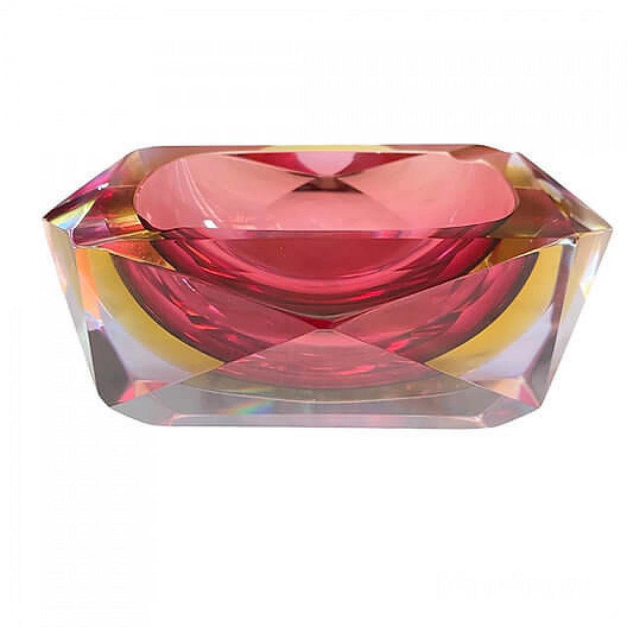 Geometric blown Murano glass ashtray by Flavio Poli, 1970s 6