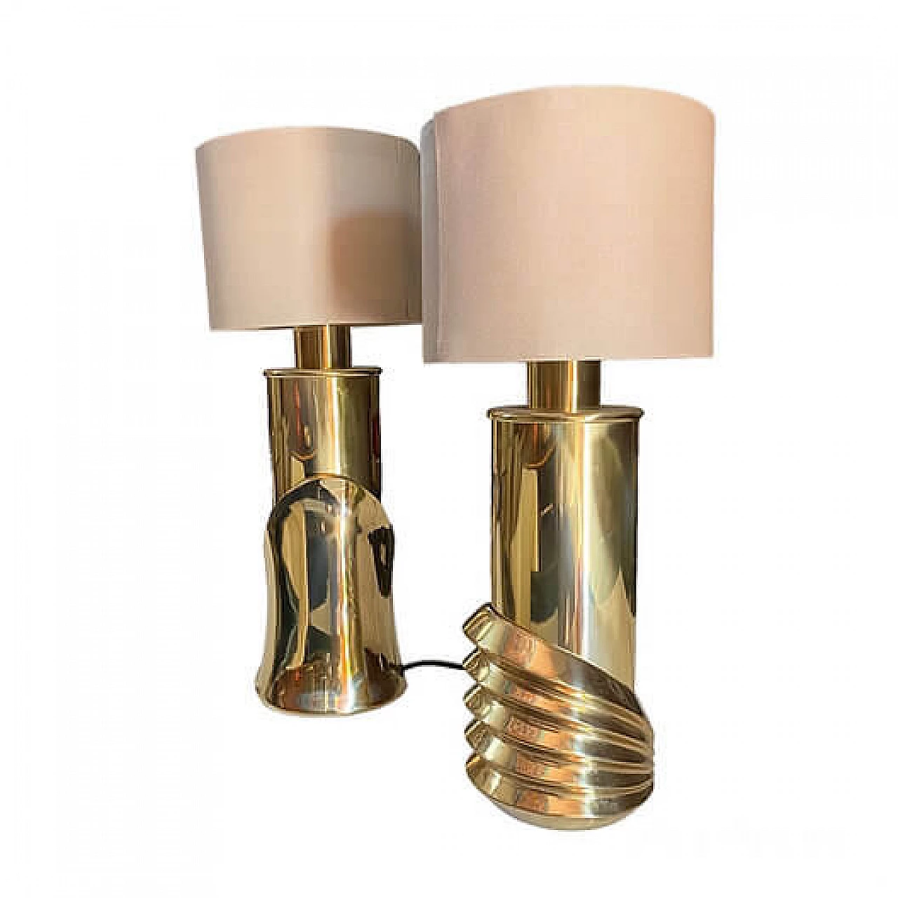 Pair of brass desk lamps by Luciano Frigerio, 1970s 1