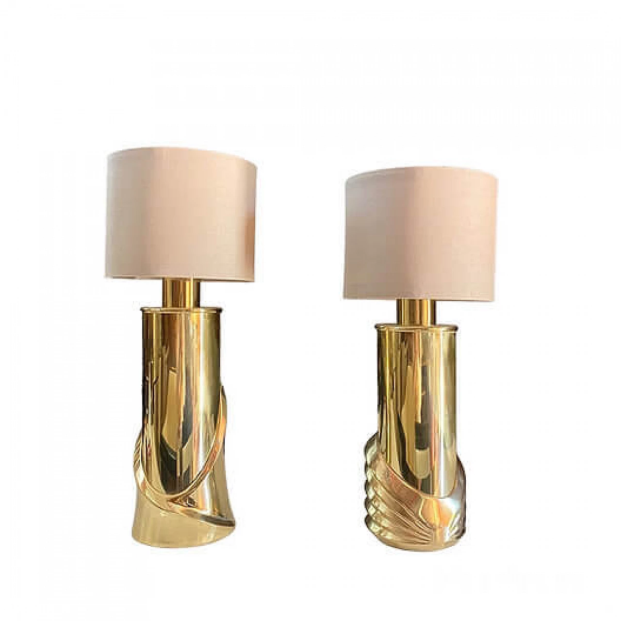 Pair of brass desk lamps by Luciano Frigerio, 1970s 2