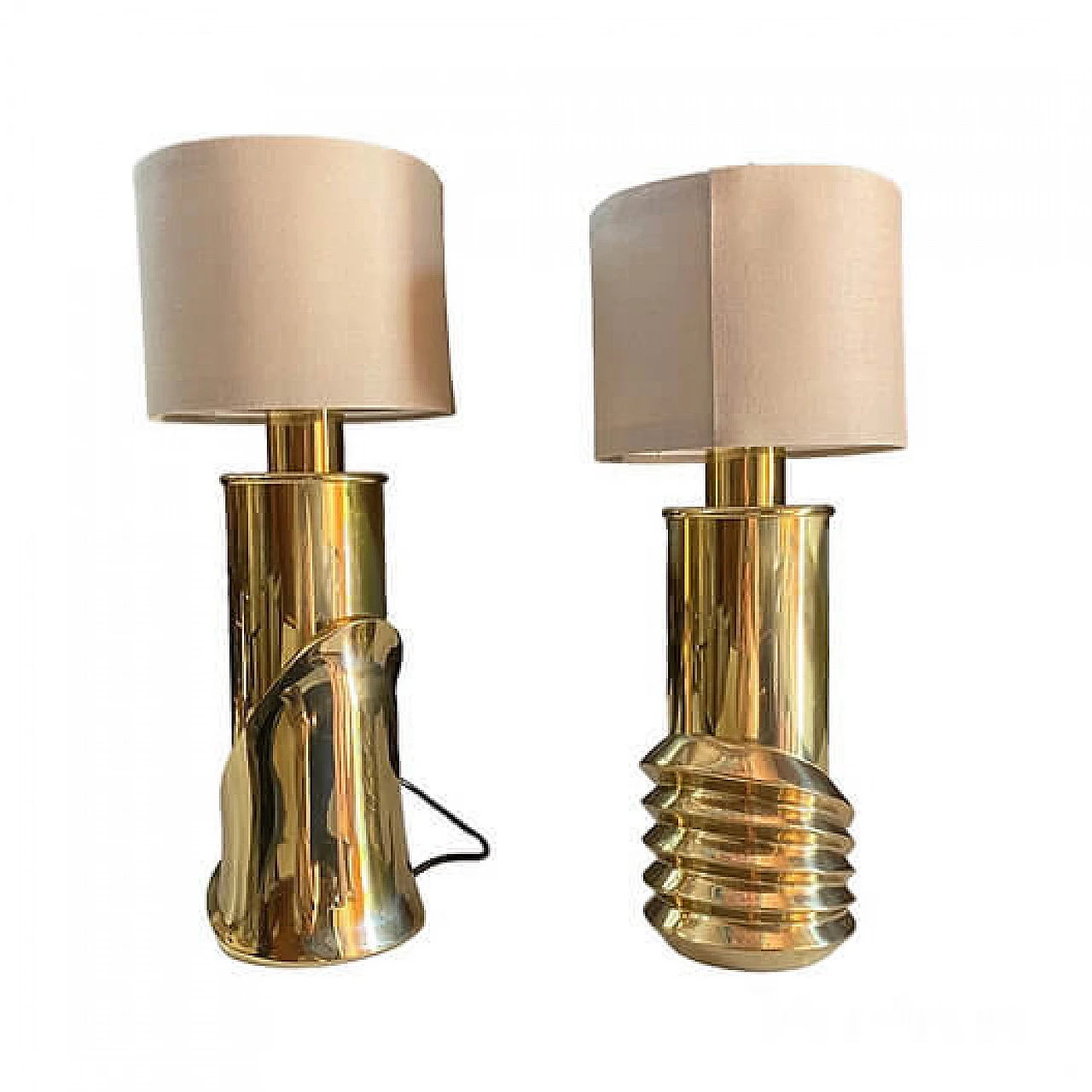 Pair of brass desk lamps by Luciano Frigerio, 1970s 5