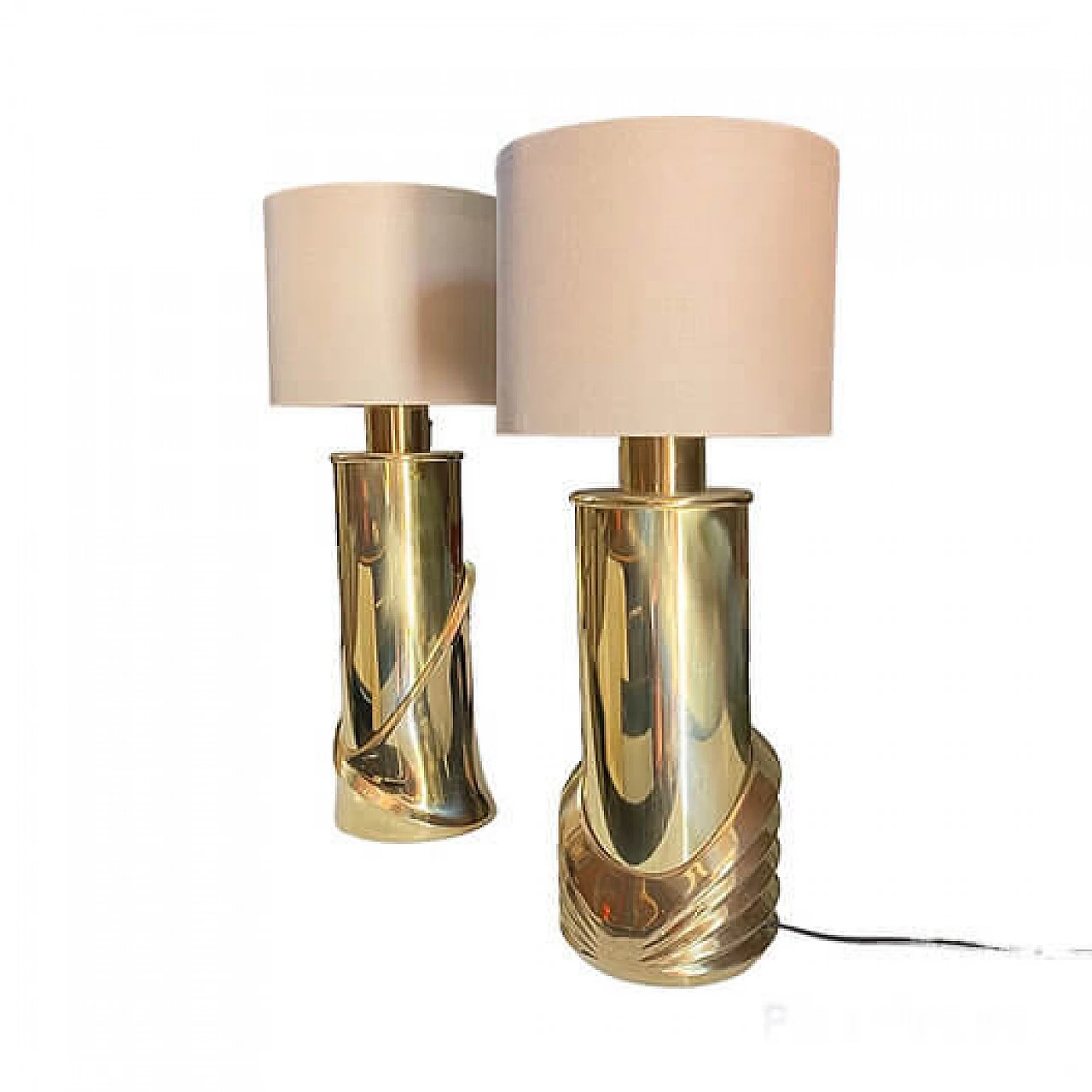Pair of brass desk lamps by Luciano Frigerio, 1970s 6