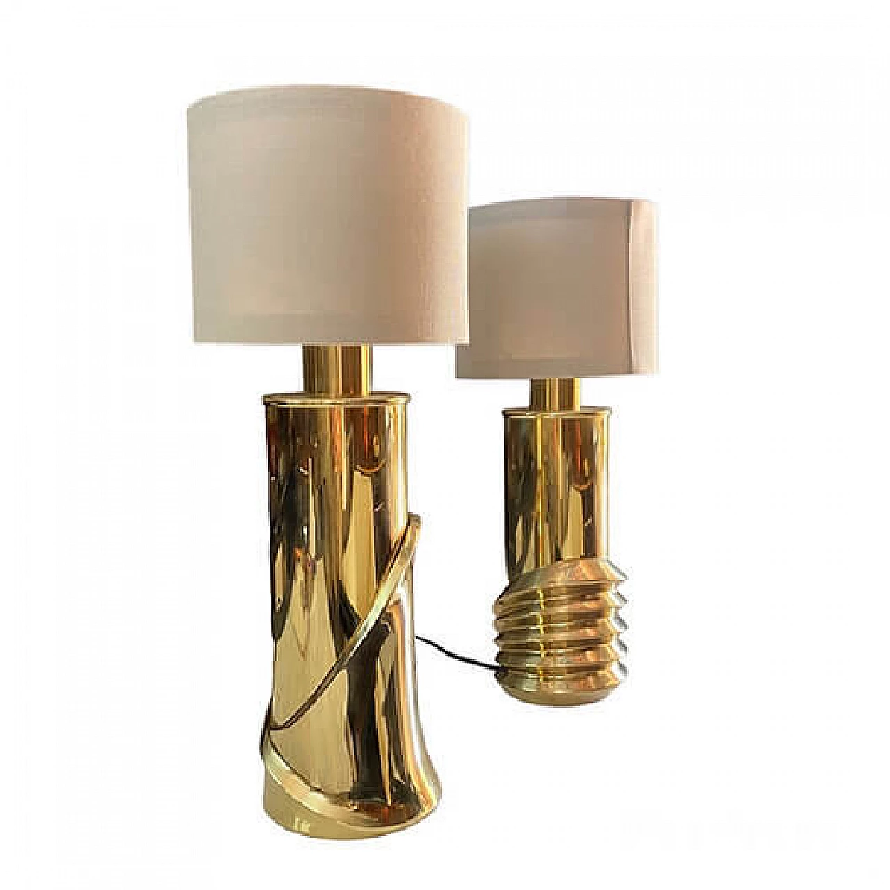 Pair of brass desk lamps by Luciano Frigerio, 1970s 7