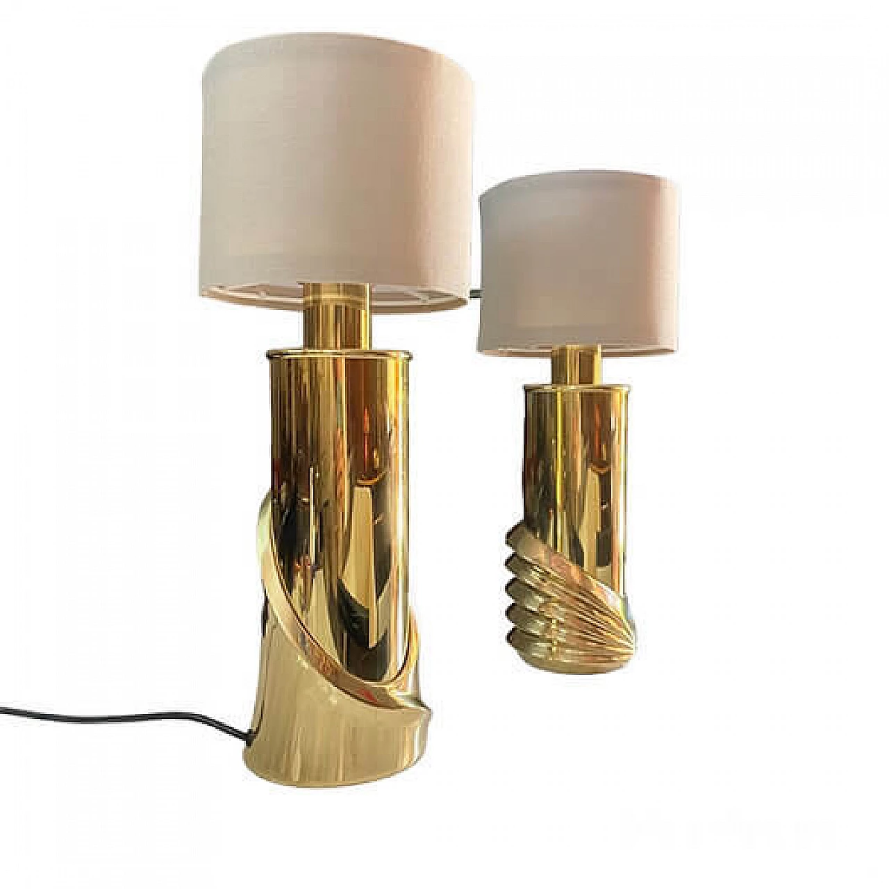 Coppia di lampade da scrivania in ottone di Luciano Frigerio, anni '70 10