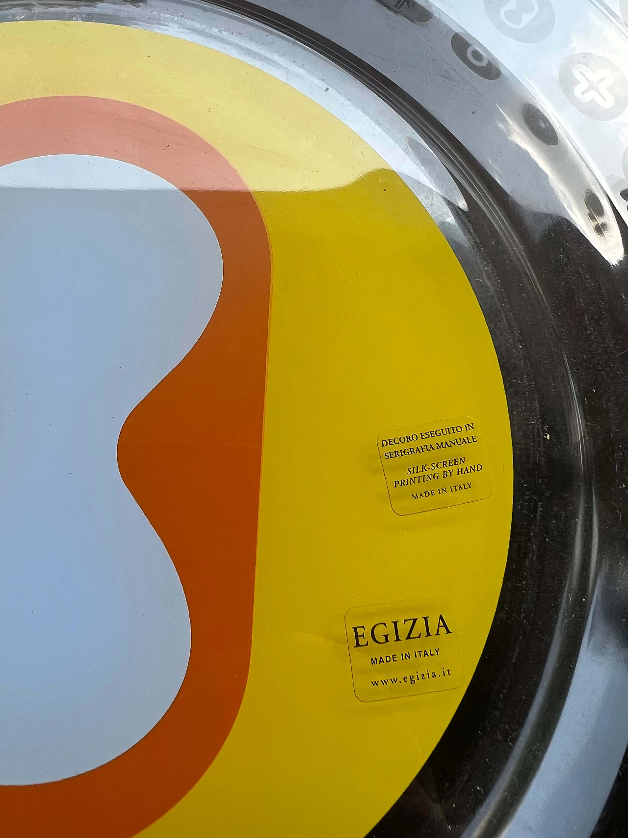 4 Plates and glass vase by Karim Rashid for Egizia, 1980 7