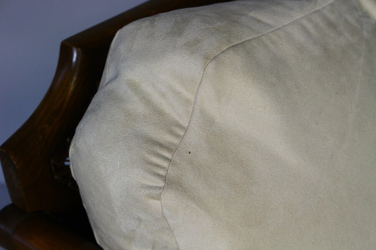 Pair of armchairs with rattan armrests and backrests, 1940s 4