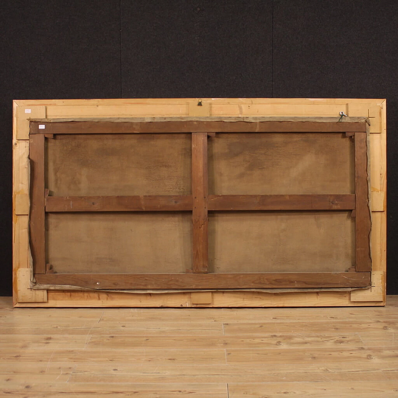 Franz Bombach, paesaggio con fiume, dipinto a olio su tela, inizio '900 12