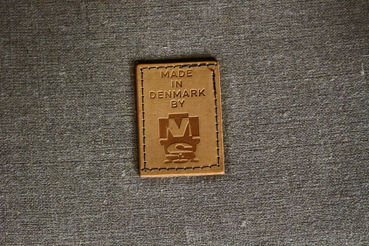 Brown leather swivel chair by Madsen & Schubell, 1960s 3