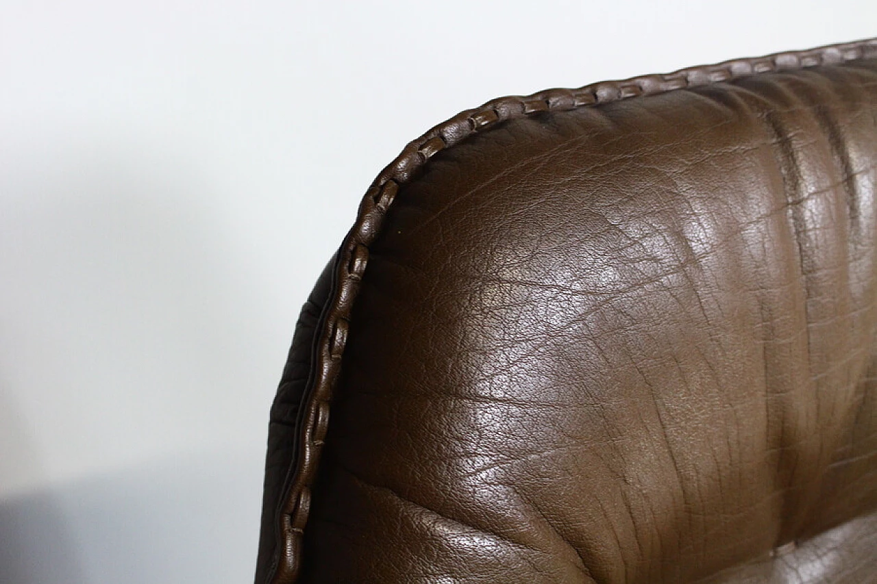 Brown leather swivel chair by Madsen & Schubell, 1960s 7